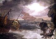 unknow artist Oil painting of the East Indiaman France oil painting reproduction